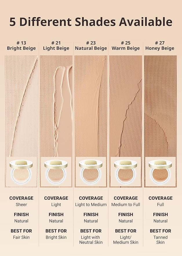 MISSHA Glow Cushion No.25 Warm Beige for Natural Skin Radiant & Moisturizing Skin with Buildable Coverage-Velvo Beauty