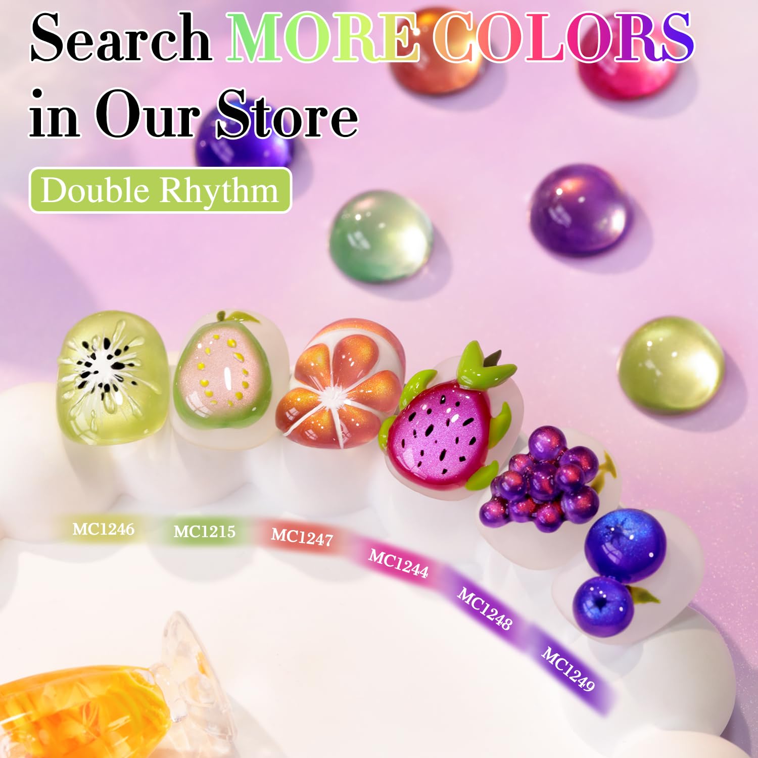 Double Rhythm Jelly Glass Cat Eye Gel Polish with Magnet 15ML Holographic Glitter Shimmer Translucent Sheer Color Magnetic Polish Salon DIY at Home (Grape Gold-MC1247)-Velvo Beauty