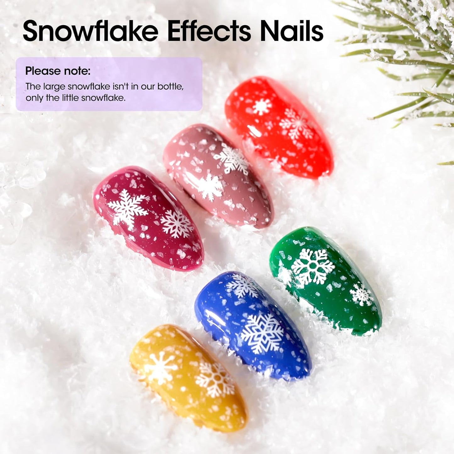 GELLEN Glitter Gel Top Coat, Snowflake Top Coat Nail Polish, Soak off Clear Glossy No Wipe Gel with Shimmer Finish, UV/LED Lamp Needed, Manicure Nail Art Gift for Halloween/Christmas/New Year-Velvo Beauty