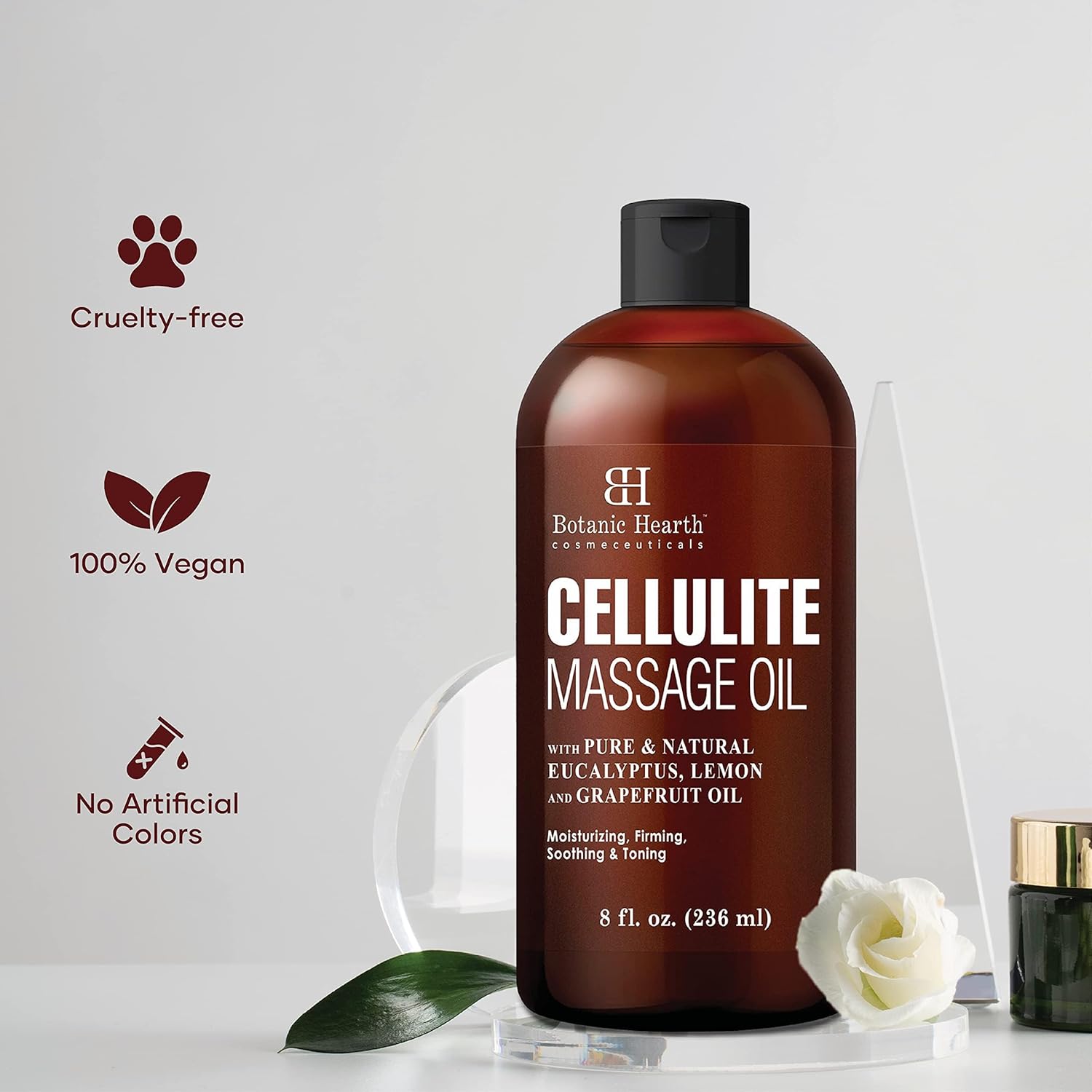 Botanic Hearth Anti Cellulite Massage Oil | Cellulite Oil for Thighs and Butt Firming | Unique Blend of Massage Essential Oils | Improves Skin Tone, Skin Firmness & Tightness | 8 Fl Oz-Velvo Beauty