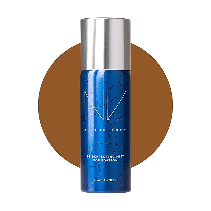 NV BB Perfecting Mist Foundation Buildable Coverage Professional Airbrush Makeup with Plant-based Stem Cell Polypeptides, Vitamins A, D, E and Aloe, 1.5 ounces, Cool Cocoa-Velvo Beauty