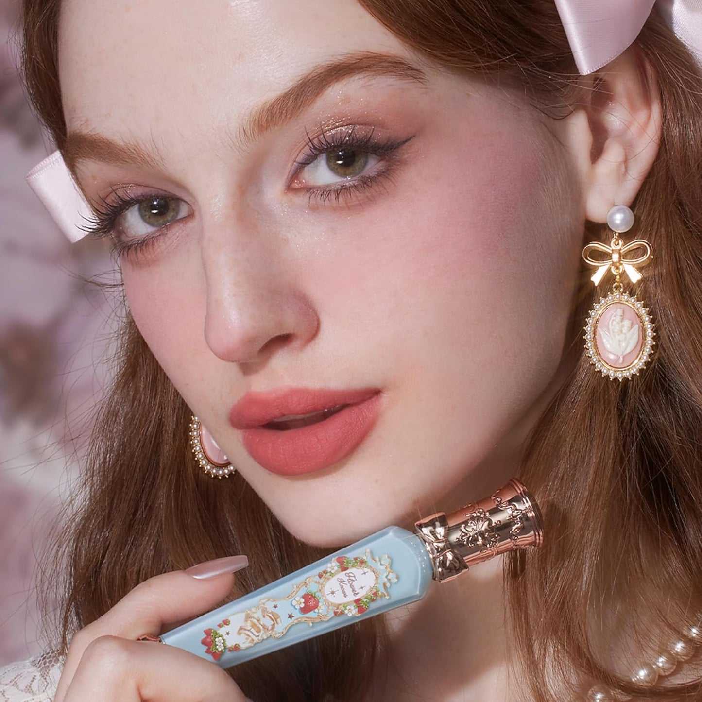 Flower Knows Strawberry Rococo Cloud Lip Cream,Velvety Matte Liquid Lipstick,Nude Lipstick,Long Lasting Lip Stain,Kiss-proof Blurred Lipstick for Girls&Women,0.12 Fl Oz(S02 Peachy Milk)-Velvo Beauty