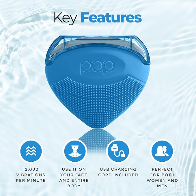 Pop Sonic Strawberry 3 in 1 Skin Exfoliating Cleanser Clean Massage Exfoliate (Blue)-Velvo Beauty