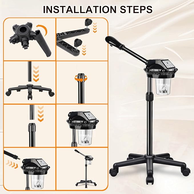 Professional Facial Steamer,vaporizador Facial Adjustable Height and Angle,More Steam, Hot Mist Facial Humidifier Atomizer for Spa Beauty, Home Use-Velvo Beauty