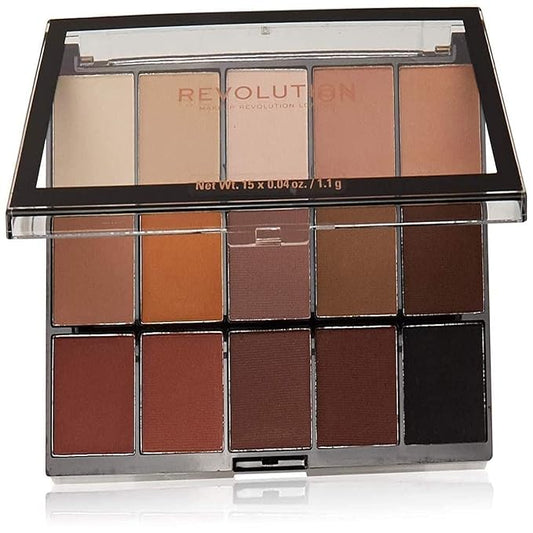 Makeup Revolution Reloaded Palette, Makeup Eyeshadow Palette, Includes 15 Shades, Lasts All Day Long, Vegan & Cruelty Free, Basic Mattes, 16.5g-Velvo Beauty