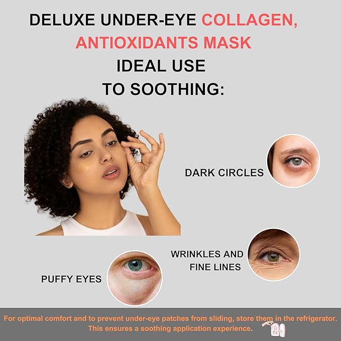 Under Eye Patches (60PCS) Under Eye Mask Collagen, Antioxidants & Hyaluronic Acid Collagen, Under Eye Wrinkle Eye Gels Pads, Anti-Aging Eye Mask Reduce Dark Circles, Puffiness Undereye Bags, Wrinkles-Velvo Beauty