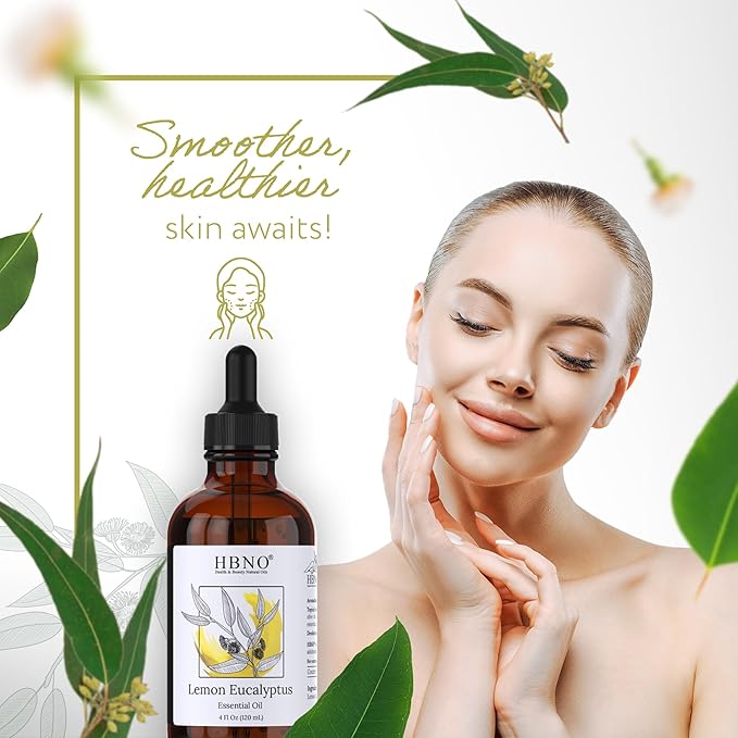 HBNO Lemon Eucalyptus Essential Oil - 4 oz (120ml) - Natural - Perfect for Cleaning, Aromatherapy, DIY, Soap & Diffuser-Velvo Beauty