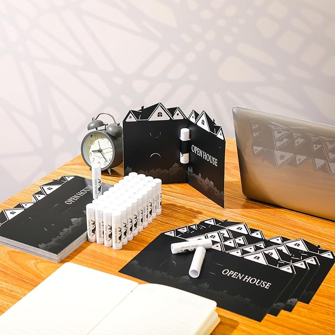 25 Pcs Open House Lip Balm with Cards Real Estate Agent Supplies Lip Moisturizer Moisturizing Lip Balm Bulk Moisturizing Lip Balm Stick for Open House Business Advertising Events-Velvo Beauty