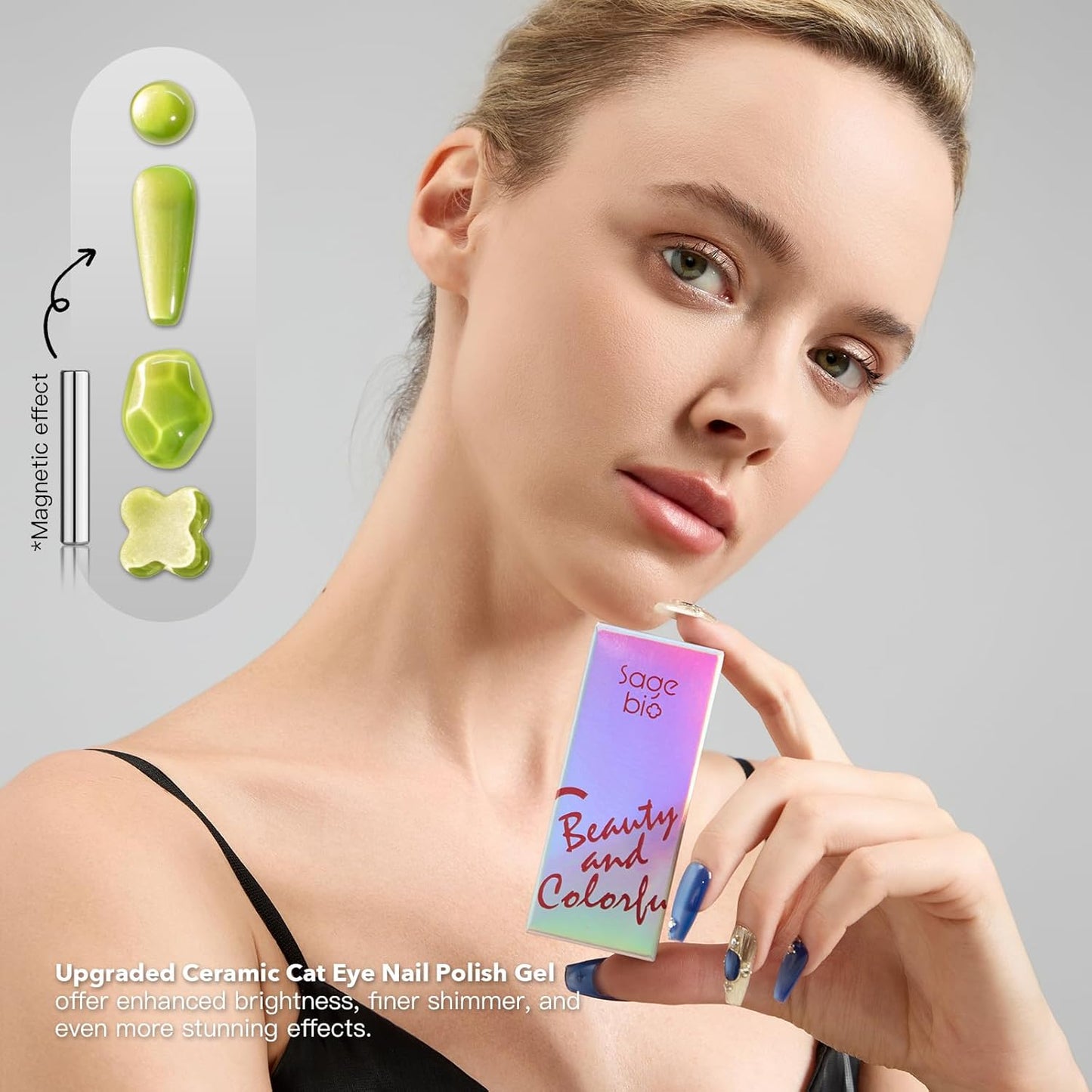 High-Density Cat Eye Gel Nail Polish with Magnet Stick, 15ml Dopamine Color Palette, Magnetic Effect Gel for DIY Manicure, Multiple Color Options - Emerald Gleam-Velvo Beauty