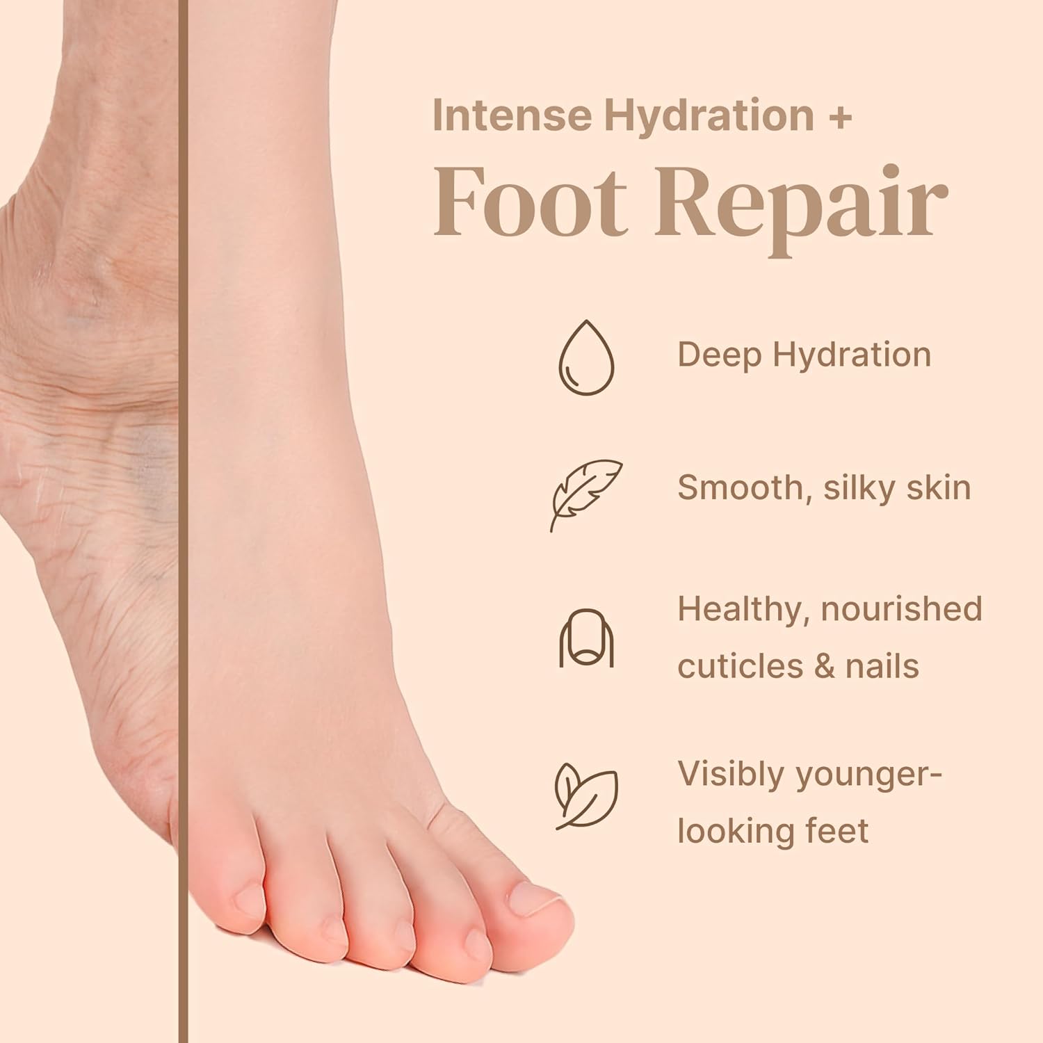Foot Mask Moisturizing Socks for Dry Cracked Feet | Hydrates with Snail Mucin Shea Butter Hyaluronic Acid Bisabolol Vitamin E | Exfoliating Foot Mask for Callus Removal Dead Skin and Soft Feet-Velvo Beauty
