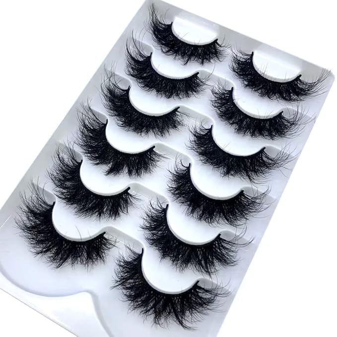 HBZGTLAD 6 Pairs Fluffy False Eyelashes Natural Faux Mink Strip 3D Lashes Pack (SR-1)-Velvo Beauty