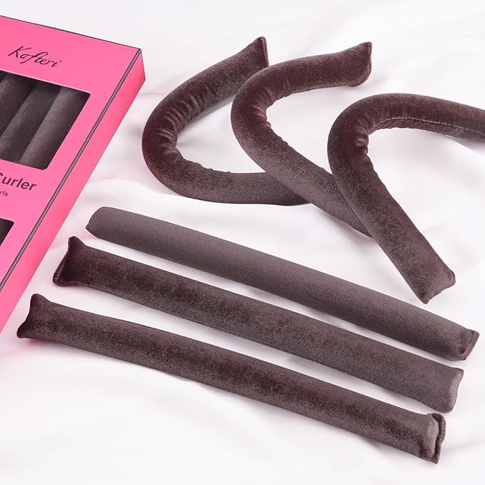 6-Pack Heatless Hair Curlers for Overnight Curls – Soft Flexi Rods for No Heat Styling, Comfortable Hair Rollers to Sleep In for Women, Heatless Curling Rod Set for Natural Waves-Velvo Beauty