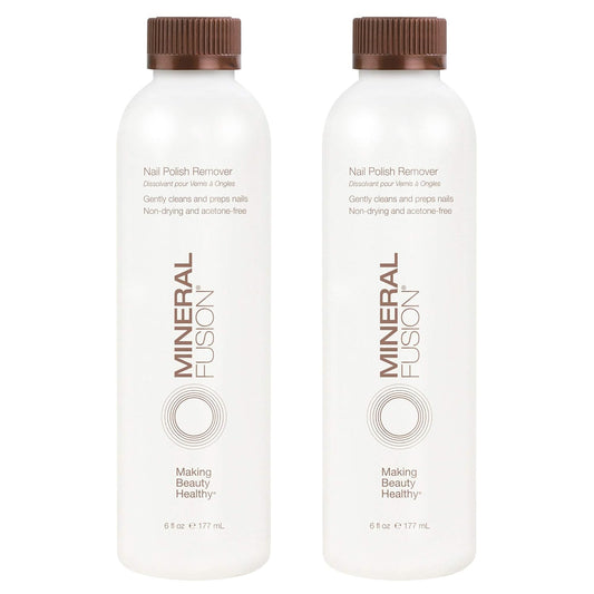 Mineral Fusion Acetone Free Nail Polish Remover, Gentle, Non-Drying, Regular & Gel Polish, 6 fl oz (2 Pack), Vegan & Cruelty-Free Nail Care for Women and Men-Velvo Beauty