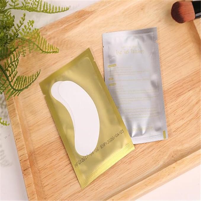 100 Pairs Set，Eye Gel Patches,Under Eye Pads Lint Free Lash Extension Eye Gel Patches for Eyelash Extension (gold)-Velvo Beauty