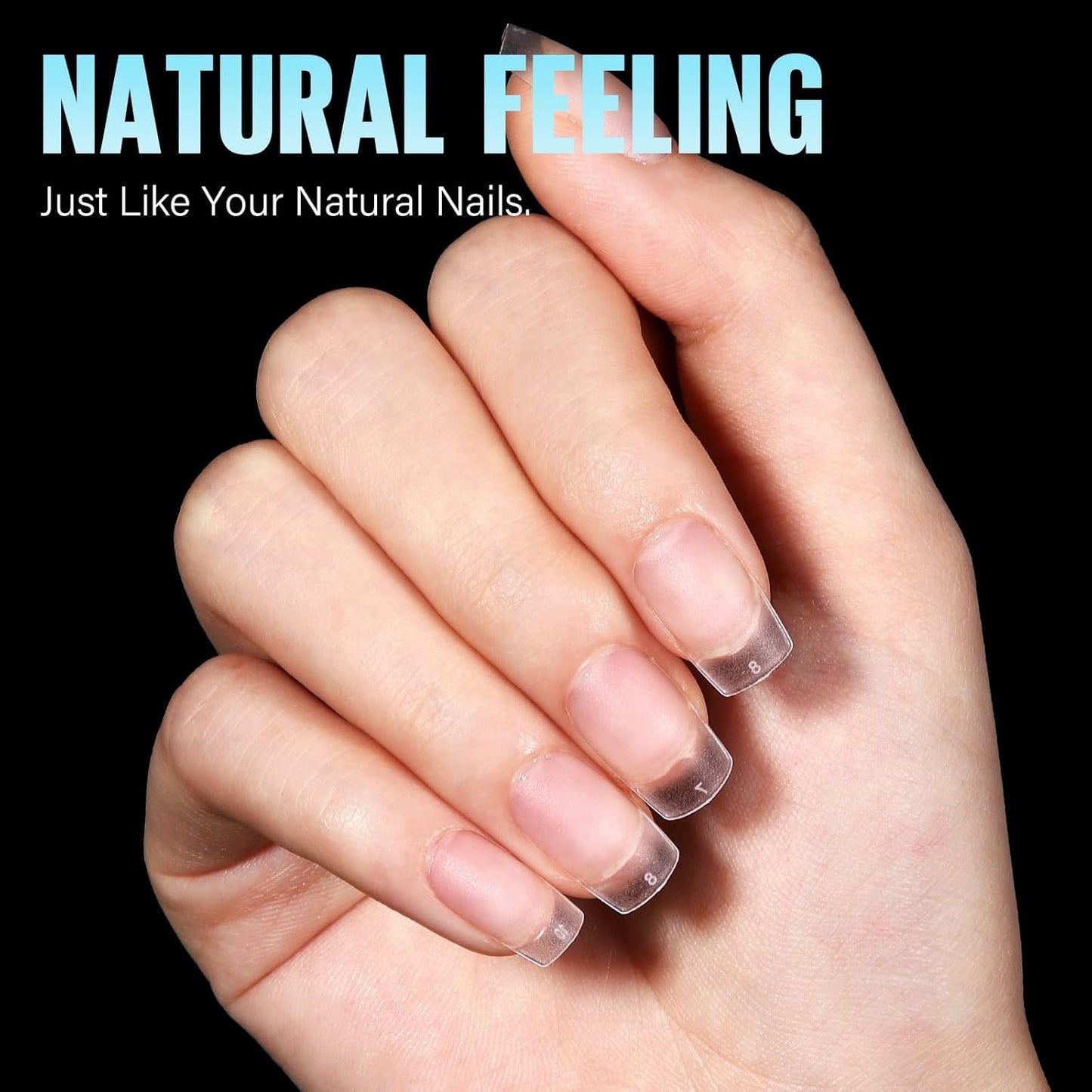 TOMICCA Short Square Nail Tips 240Pcs Pre-buff Full Matte Acrylic Fake Nails, 15 Sizes Full Cover Press on Nail for Extension Manicure Home DIY Nail Art-Velvo Beauty