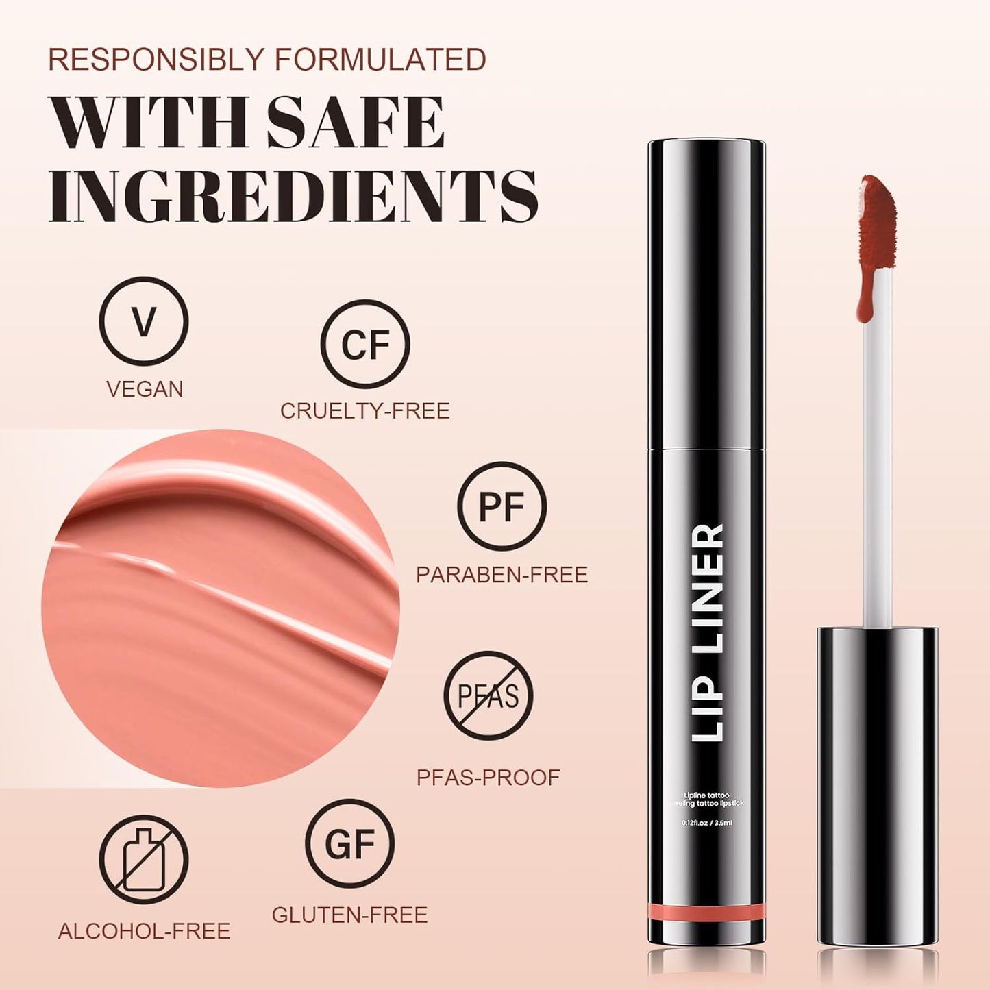 Lip Stain - Long Wear Tattoo Lip Liner, Waterproof & Transfer-proof Peel Off Lip Stain with Matte Finish, Lip Tint For All Skin Types, Great Gifts for Women (Rose)-Velvo Beauty