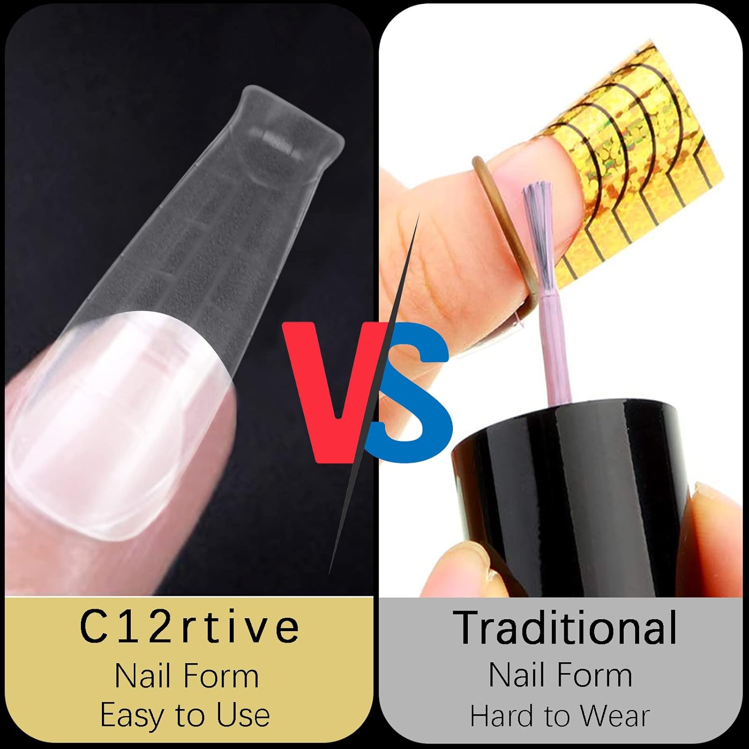 120Pcs Dual Nail Forms,T-Shape Extension Poly Nail Gel Nail Forms Full Cover Reusable Nail Molds 12 Sizes for Solid Nail Gel Glue Nail Art Design Salon&DIY-Velvo Beauty