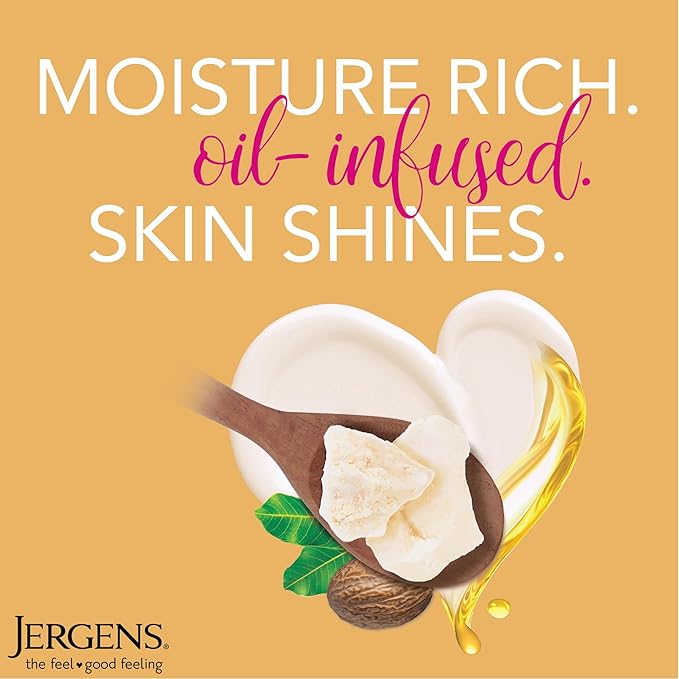 Jergens Shea Butter Hand and Body Lotion, Deep Conditioning Moisturizer, 3X More Radiant Skin, with Pure Shea Butter, Dermatologist Tested, 26.5 Oz-Velvo Beauty