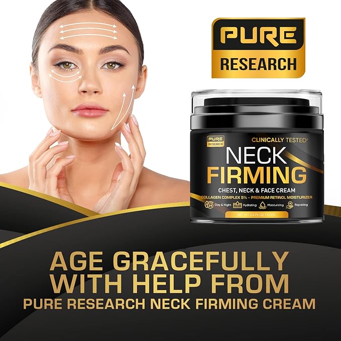 Neck Firming Cream - Anti Wrinkle Cream - Saggy Neck Tightener & Double Chin Reducer Cream - Collagen & Retinol Skin Tightening Cream - Anti Aging Moisturizer for Neck & Décolleté 3.4oz-Velvo Beauty