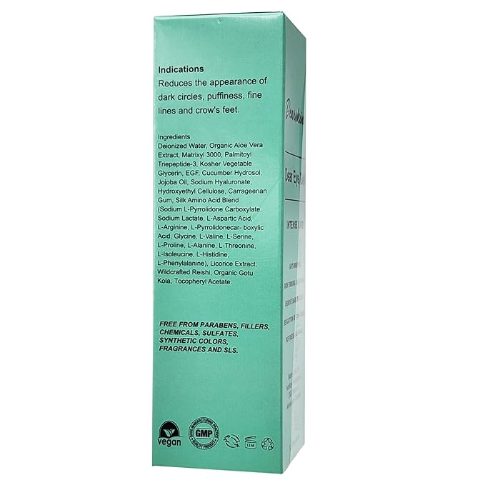 Eye Gel Dark Circles and Puffiness, Soft & Smooth Eye Gel for Dark Circles and Wrinkles with Matrixyl 3000 8% Aloe Vera and Botanical Hyaluronic Natural Formula-Velvo Beauty