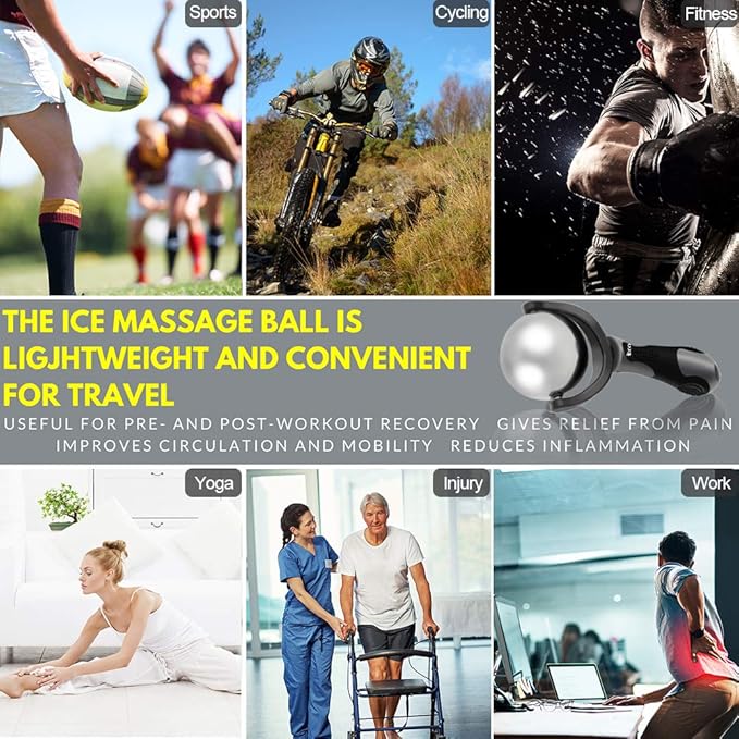 Cryosphere Cold Massage Roller Ball - Massage Ball for Cold & Heat Relief, Myofascial Release, Trigger Point Therapy, Muscle Knots - Deep Tissue Ice Massager-Velvo Beauty