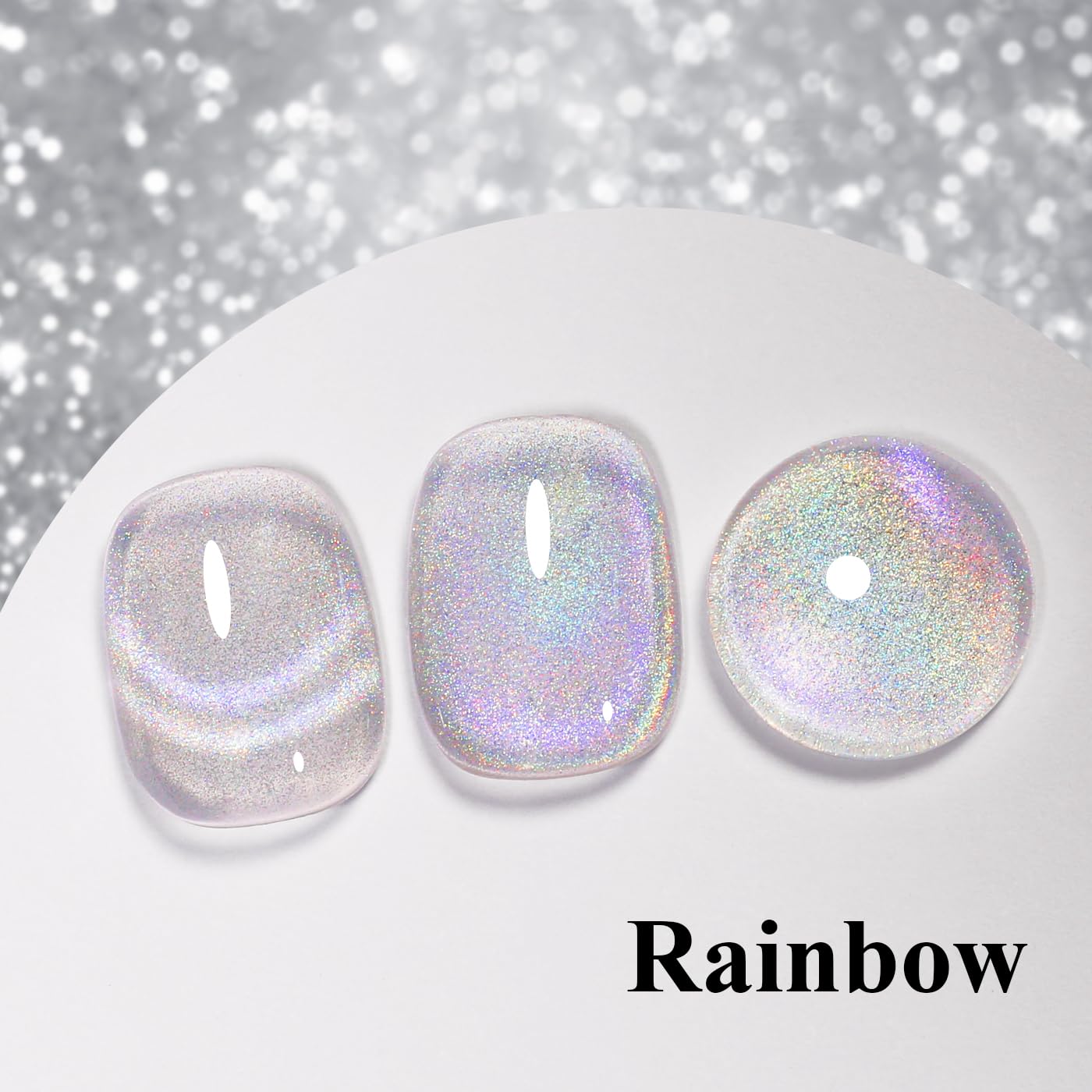 Imtiti Cat Eye Gel Nail Polish, Rainbow Holographic Magnetic Nail Gel Polish With Magnet Glittery Iridescent Galaxy Spring Summer Kit Soak Off UV Led 10ML-Velvo Beauty