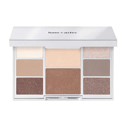 Lune+Aster RealGlow Face & Eye Palette - Illuminating palette featuring a bronzer, highlighter and six nude eyeshadows to create an effortless all-over-glow.-Velvo Beauty