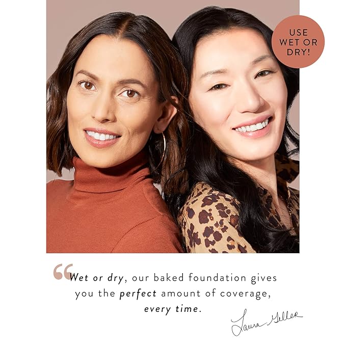 LAURA GELLER NEW YORK Baked Double Take Powder Foundation - Honey - Buildable Medium to Full Coverage - Matte Finish-Velvo Beauty