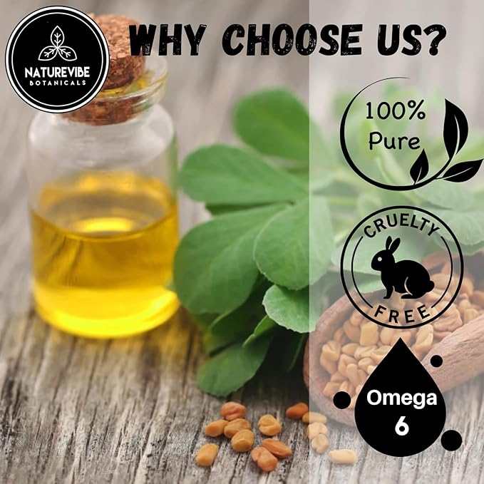 Naturevibe Botanicals Fenugreek Oil 32 Ounces | 100% Pure and Natural | Great for Skin Care and Hair Care-Velvo Beauty