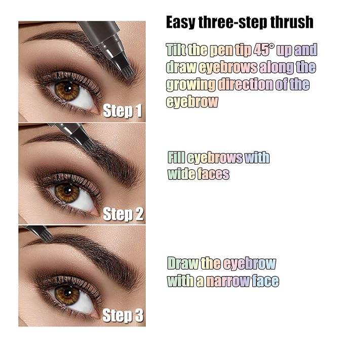 Liquid Eyebrow Pen, Waterproof Microblading Eyebrow Pencil with a Micro-Fork Tip Applicator, Creates Natural Looking Brows Effortlessly-Velvo Beauty