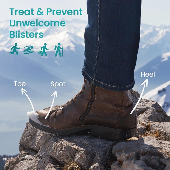 Blister Bandages Pads - 50 ct Blister Cushions - Water Resistant Hydrocolloid Bandage for Foot, Toe, Heel - Gel Blister Bandages for Prevention & Recovery, Heel Pack-Velvo Beauty