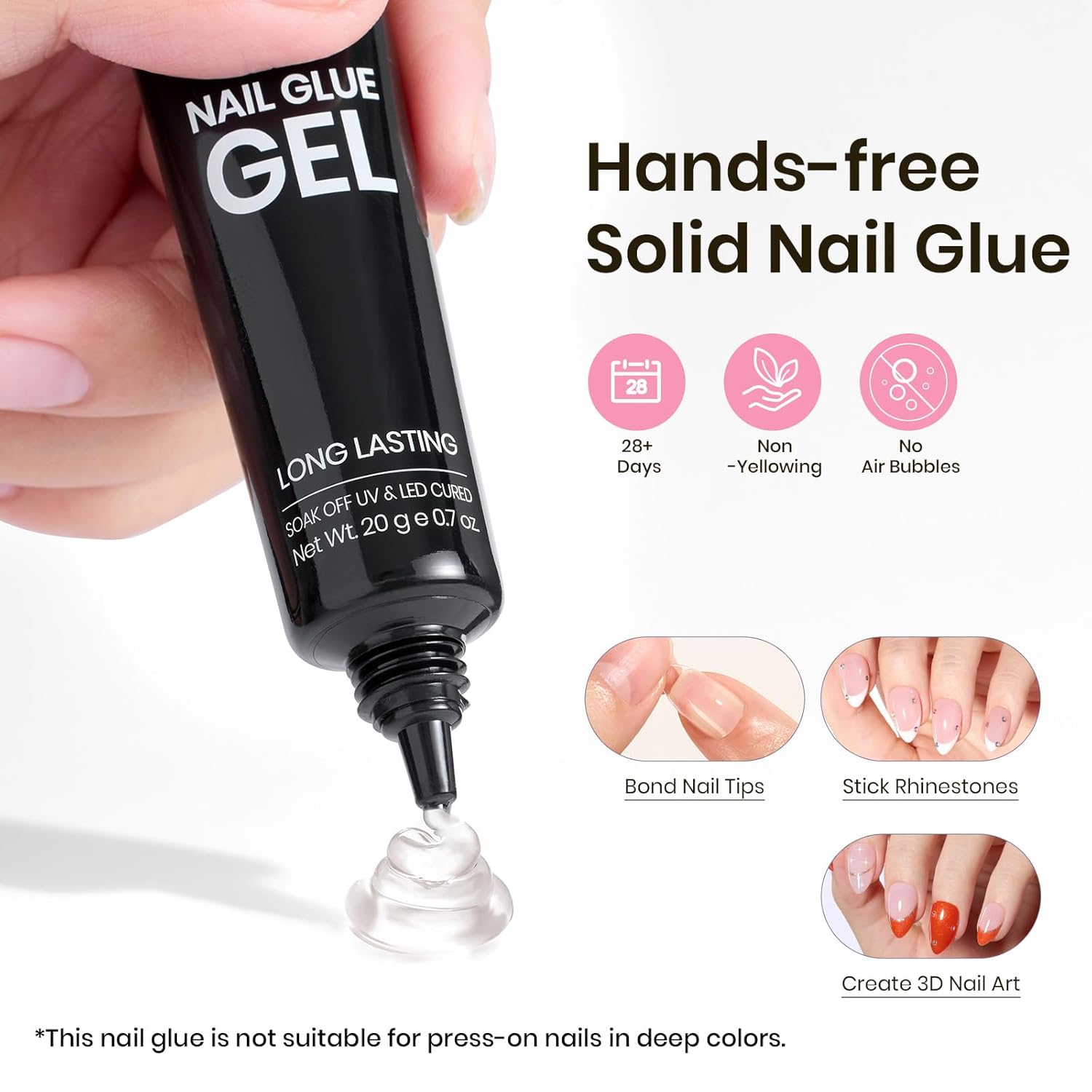 Beetles Tipex Instant Apex Nail Tips Kit, Almond Short, 224Pcs 16 Sizes, with Tipex UV Nail Glue Mini Nail Lamp,Pre-Building & Pre-Etched Thicker Acrylic Nails False Nail Extension-Velvo Beauty