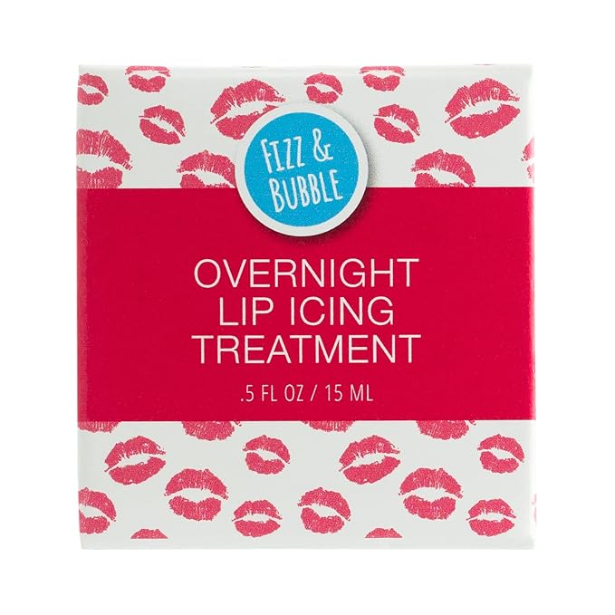 Fizz & Bubble Overnight Lip Icing Treatment with Vitamin E, Shea Butter, Hyaluronic Acid, Beeswax & More - Coconut & Peach - 0.5 Fl Oz-Velvo Beauty