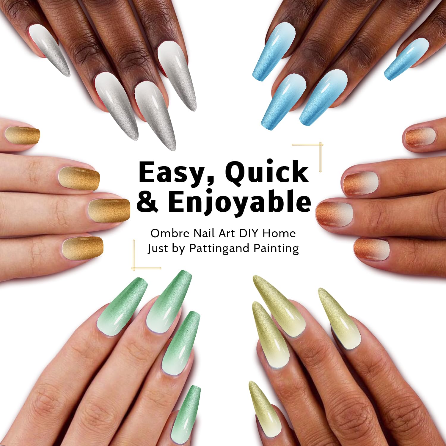 Sponge Pat Paint Nail Gel & Tools Kit, 9 Colors Ombre Nails Gradient Gel Nail Blush Blooming Aura Nails Drawing Stripper Floral Painting Nail Art, No Wipe, UV/LED Curing (9 Colors Set L)-Velvo Beauty