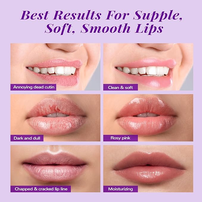 ANAI RUI Lip Therapy Set, Lip Scrub & Lip Mask, Overnight Hydrating Lip Moisturizer with Lip Exfoliator Scrub and Lip Sleeping Mask for Lip Plumping, Lip Gift Kit for Dry, Chapped, Dark Lips, Grape-Velvo Beauty