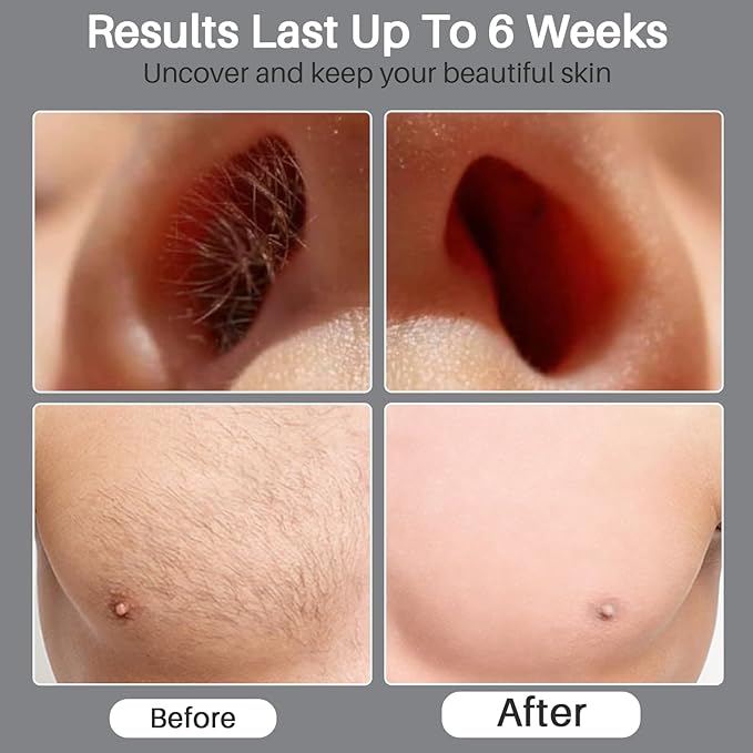 BLITZWAX Back and Nose Waxing Kit for Men, Hard Wax Warmer for Brazilian, Body and Face, At Home Hair Removal Kit, Beginner Friendly, Quick Heating, 93 Accessories, Charcoal Grey-Velvo Beauty