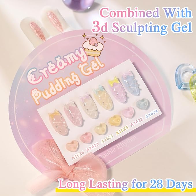 Double Rhythm 0.50 OZ Translucent Gel Polish Same Color Same Bottle Sheer Pastel Neutral Natural Milky 15 ML Jelly UV Nail Art DIY at Home (Nude Pink-A1626)-Velvo Beauty