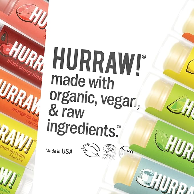 Hurraw! Black Cherry Tinted Lip Balm, 2 Pack: (Sheer Red Tint) Organic, Certified Vegan, Cruelty and Gluten Free. Non-GMO, 100% Natural Ingredients. Bee, Shea, Soy and Palm Free. Made in USA-Velvo Beauty