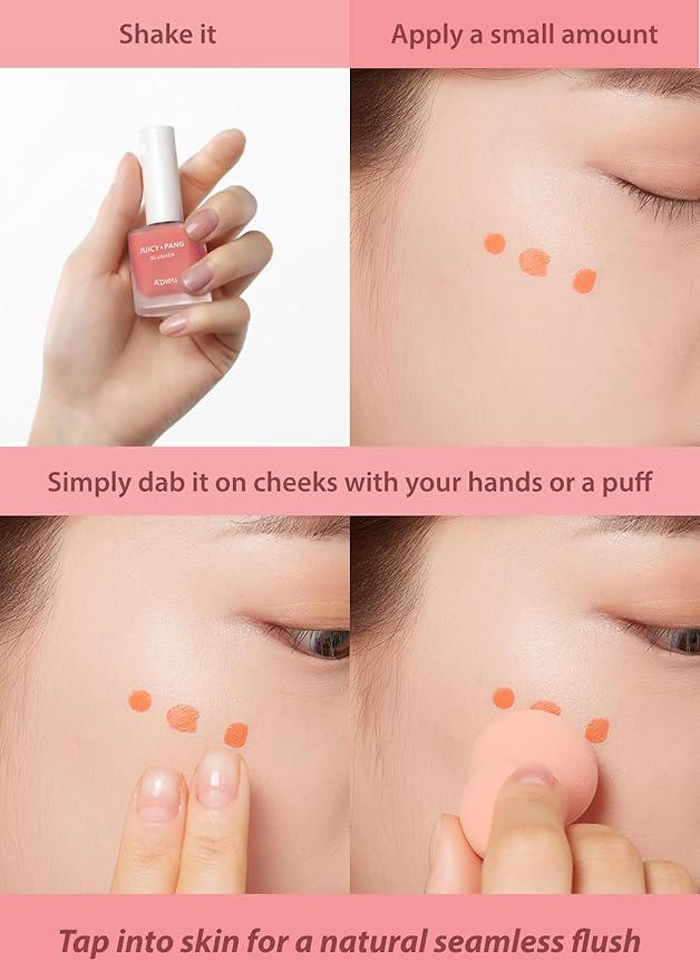 A'PIEU JUICY-PANG WATER BLUSHER (RD01 - Popping Cherry) Korean Liquid Blush For Cheeks K Beauty Makeup-Velvo Beauty