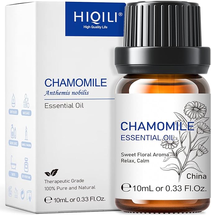 HIQILI 0.33 Fl Oz Chamomile Essential Oil, Air Purifying, Relaxing, Skin Care, Can be Added to Fresheners, Foot Baths, Body Lotions Use - 10ml-Velvo Beauty
