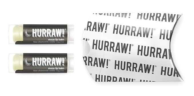 Hurraw! Moon Night Treatment (Blue Chamomile, Vanilla) Lip Balm, 2 Pack: Organic, Certified Vegan, Cruelty and Gluten Free. Non-GMO, 100% Natural Ingredients. Bee, Shea, Soy and Palm Free. Made in USA-Velvo Beauty