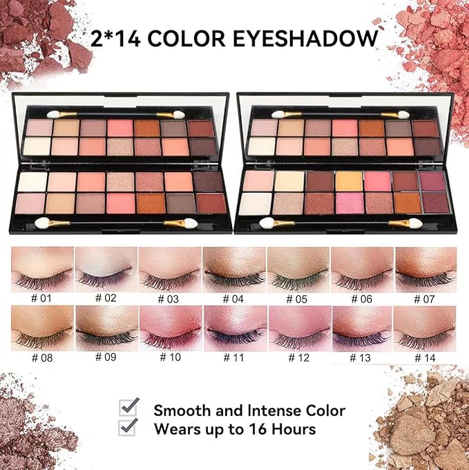 28 Pieces Makeup Kit for Women Full Kit, Eyeshadow Palette,Lip Gloss Set,Lipstick,Blush,Foundation,Concealer,Mascara,Eyebrow Pencil,Include Makeup Brush Set,Professional Makeup Kit for Teens-Velvo Beauty