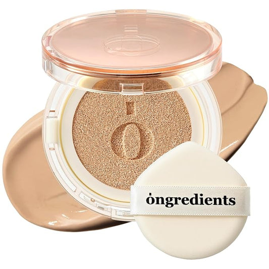 Skin Barrier Glow Cover Cushion, All-day Coverage, Glow Finish, Lightweight, Skincare-Like Texture, Non-cakey Makeup, Korean Cushion Foundation (#31N Sand, 0.49 oz)-Velvo Beauty