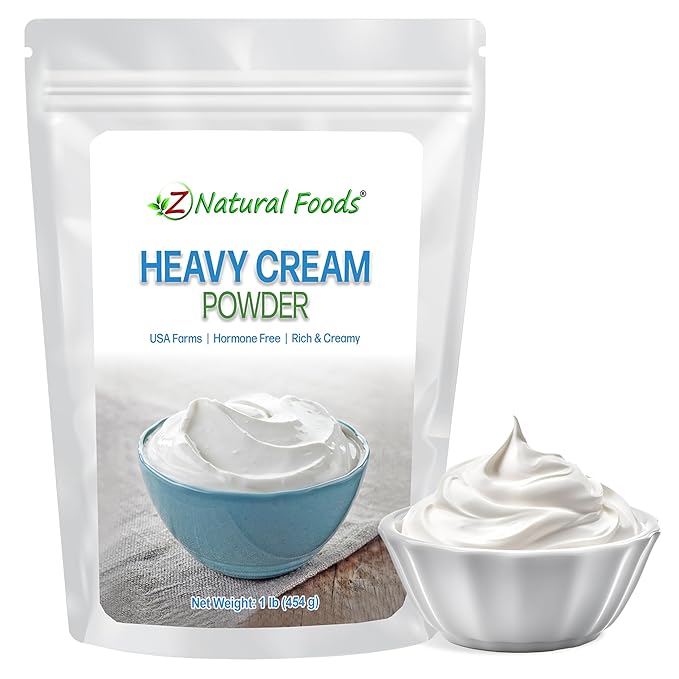 Z Natural Foods Heavy Cream Powder - Nutrient-Dense, Delicious Powdered Cream with 1-Year Shelf Life - Easy to Use & Perfect for Coffee, Baking & Recipes, Keto-Friendly, Gluten-Free, 1 lb-Velvo Beauty