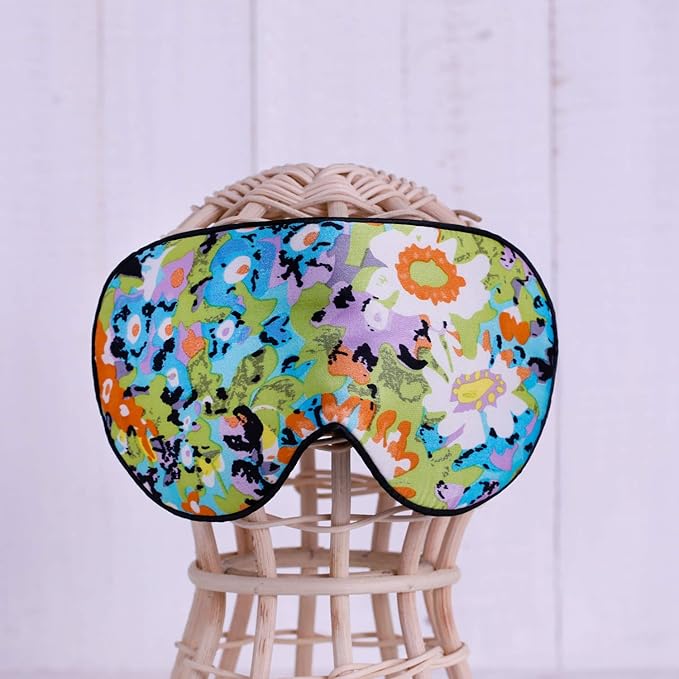 100% Pure Silk Eye Mask Sleep Eye Mask Eye Cover Eyeshade Sleeping Eye Mask Printed Colors (#17)-Velvo Beauty