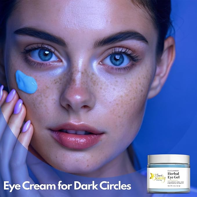 Eye Cream for Dark Circles, Anti-Aging Herbal Eye Gel with Hyaluronic Acid, Caffeine, Coffee, and Shea - Best for Puffiness, Wrinkles, and Fine Lines-Velvo Beauty
