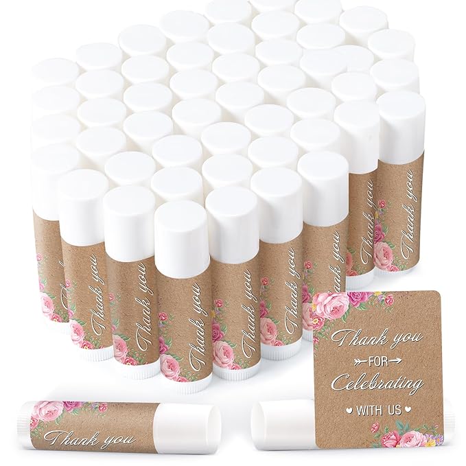 Demissle Jasmine Moisturizing Lip Balm, 40 Pcs Bulk - Thank You for Celebrating with Us, Wedding Favors, Bridal Showers-Velvo Beauty
