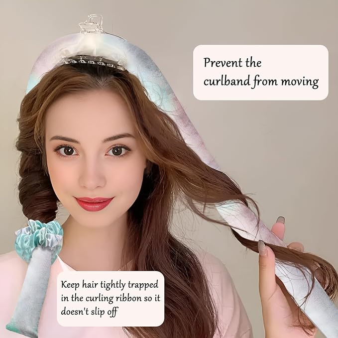 Satin Heatless Curling Set - Hair Rollers for Curls Heatless Hair Curlers & Hot Rollers Hair Curlers to Sleep in Curling Rod Headband Curler (Dream Nebula)-Velvo Beauty