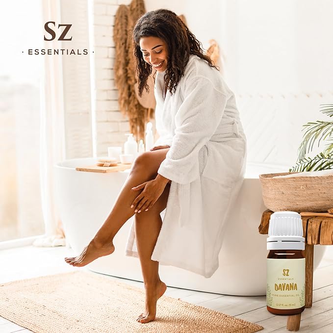 Davana Essential Oil - 100% Pure & Undiluted - Extracted from Artemisia Pallens- Sweet and Sour, Dried-Fruity, and Watermelon-Like Aroma Therapeutic Grade & Vegan - 0.17 oz (5 ml)-Velvo Beauty