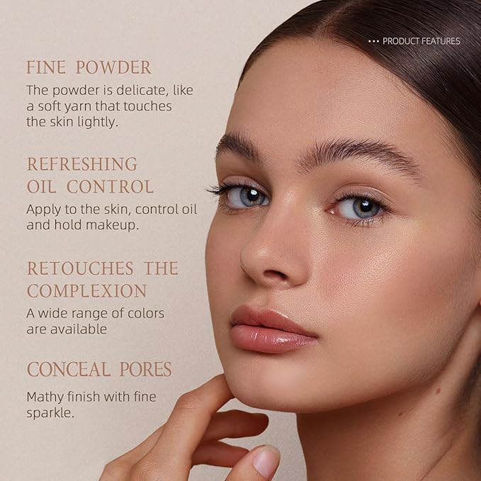 Loose Setting Powder Translucent, Face Matte Finishing Powder Brightener Makeup, Waterproof High-Definition Traceless Long-Lasting Oil Control, polvo traslucido maquillaje para mujer, 04-Velvo Beauty